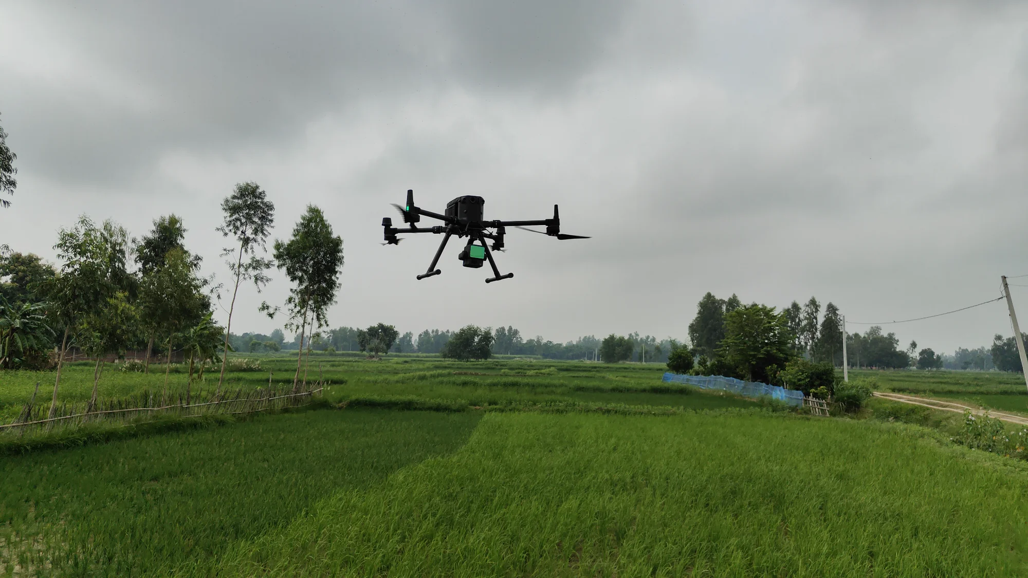 Drone conducting field survey