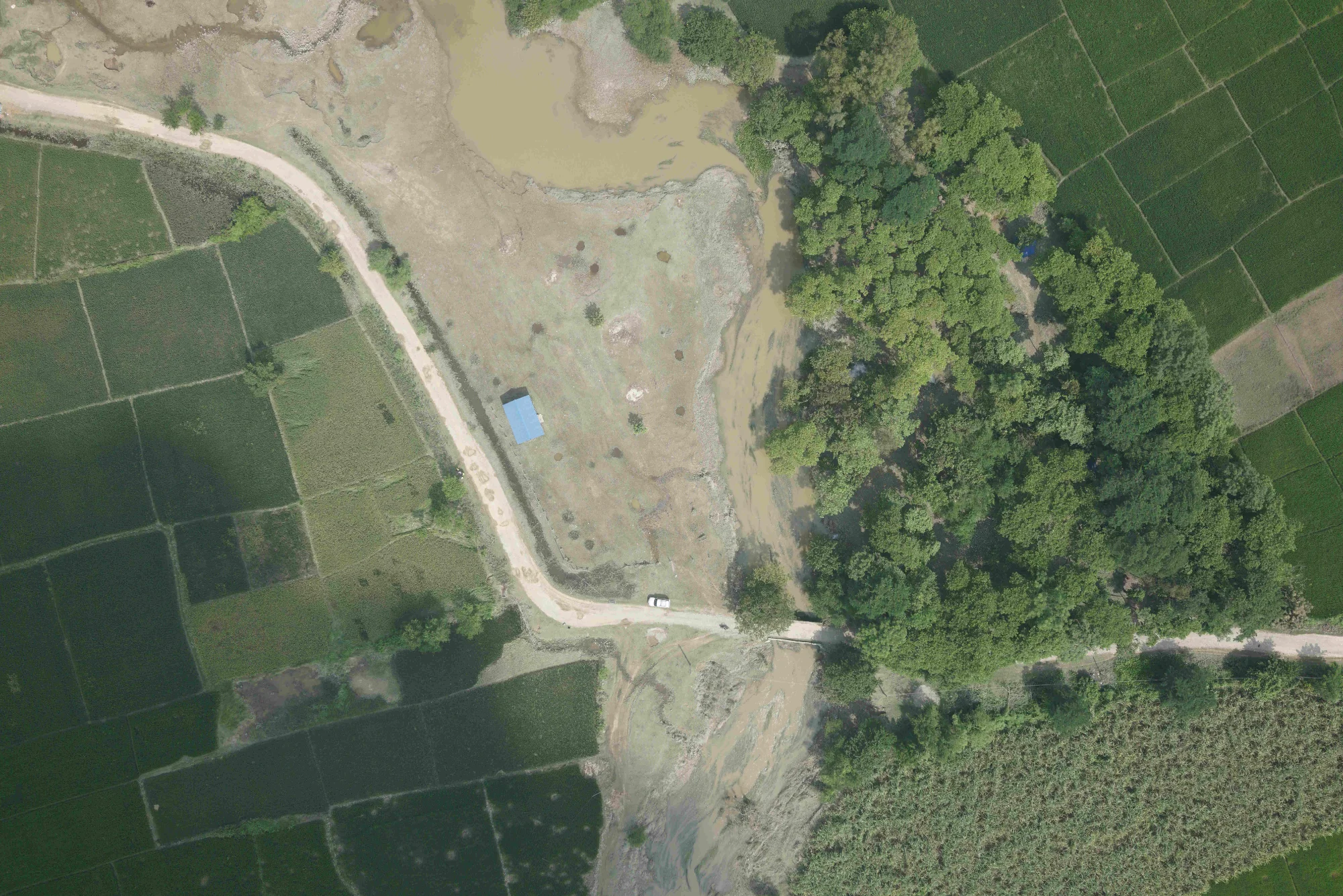 Post-flood agricultural area